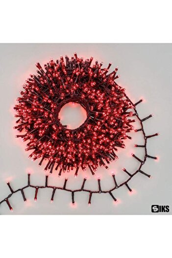 SIKS Linear Christmas Installation, Indoor/Outdoor, 100m Roll, 8 Light Effects, Red, Black Wire