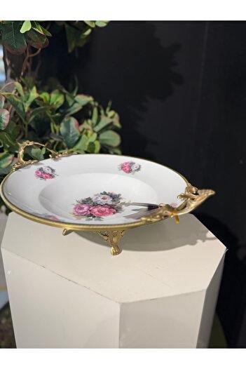 hediye Esterhomedecor Pedestal Presentation Plate 39*3012cm Flower Presentation Plate with Handles