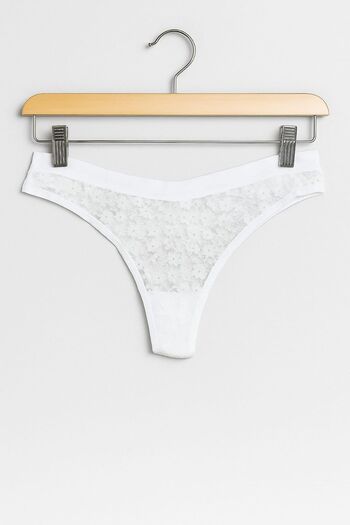 enmodaiçgiyim White Lace Women's Thong Panties