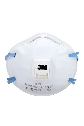 3M 3-Piece Adjustable Straps and Nose Clip Valved Respiratory Mask Set White