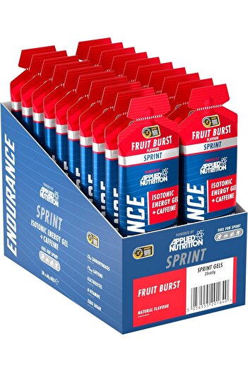applied nutrition Endurance Velocity Fuel Sprint Isotonic Energy Gel Plus Caffeine, Fruit Burst, (Pack of 20)