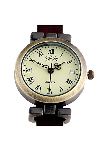 delis Women's watch Shsby CS1716, eco-leather strap, yellow dial, Red