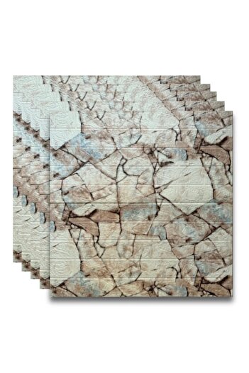 HOZRO Set of 100 x HOZRO self-adhesive 3D wallpaper, Brick imitation pattern, Cream & Blue Mosaic