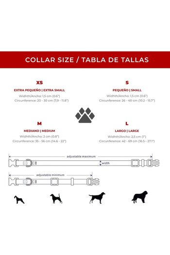 Astorpet adjustable dog collar, polyester/metal/plastic, multicolor, size L