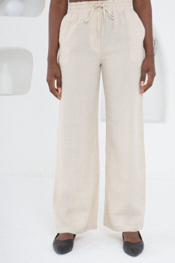MİA NOURA Women's Weaving Is Made from 50% Linen 50% Viscos Fabric