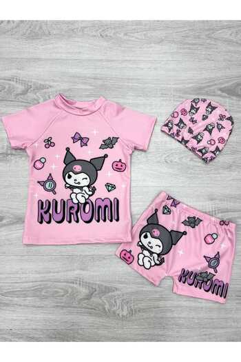 MİLAYS LİFE HOME COLLECTİON 3 Piece Boneli̇ Ti̇Şörtlü Shorts Deni̇Z and Pool Swimsuit