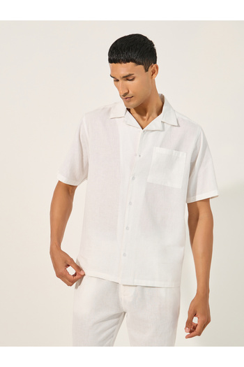 Styli Solid Chest Pocket Shirt and Pants Co-Ords