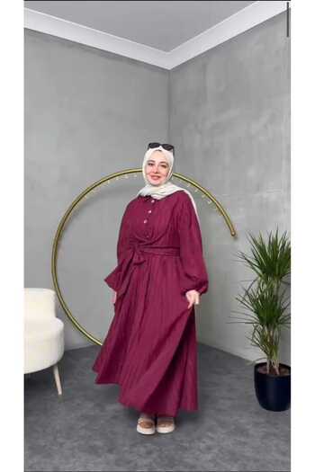 QUAWEAR Shirt Collar Balloon Sleeve Lacing Detailed Lined Shirt and Lined Skirt Double Set