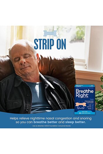 Breathe Right Original Nose Strips to Reduce Snoring and Relieve Nose Congestion, Drug-Free, Pack of