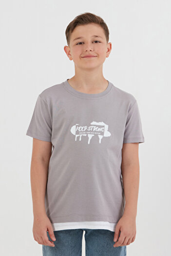 Fulla Moda Keep Strong Printed Boy's T-Shirt