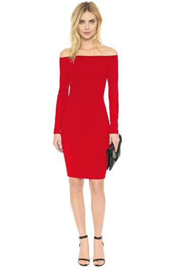 ALFA AKSESUAR 03 Long Sleeve Strapless Dress