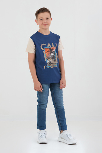 Fulla Moda Tricou pentru băiat 100% bumbac cu imprimeu palmier