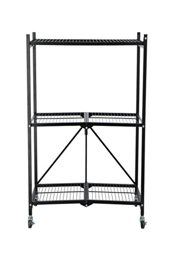 HONEYBEE 3-Tier Durable Foldable Wheeled Storage Shelf