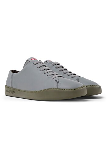 CAMPER Men's Gray Genuine Leather Lace-Up Sneakers Soft Sole Walking Shoes PeuTouring