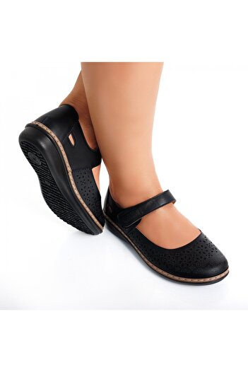 MODA STİL Women's Casual Shoes Black Made of Careta Eco-Leather, 40