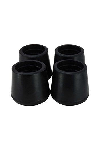 ACE 4-Piece Durable Non Skid Round Rubber Leg Tips Black 1inch