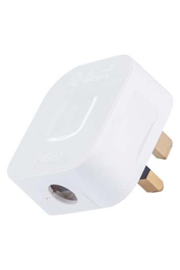 Generic AL FANAR 13A 250V Durable Rectangular Flush Mount AC Fused Plug White