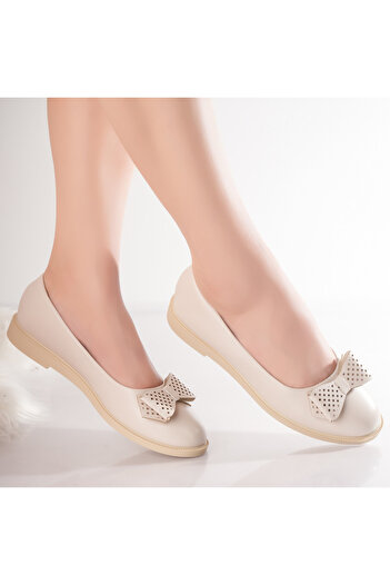 Lady Star Women's Beige Ballerinas Made of Ecological Leather Zeca, 37
