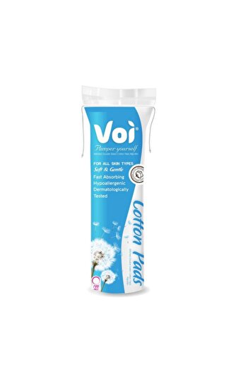 VOI Soft & Gentle Round Cotton Pads – 3 Packs of 100pcs (Total 300 Pads)