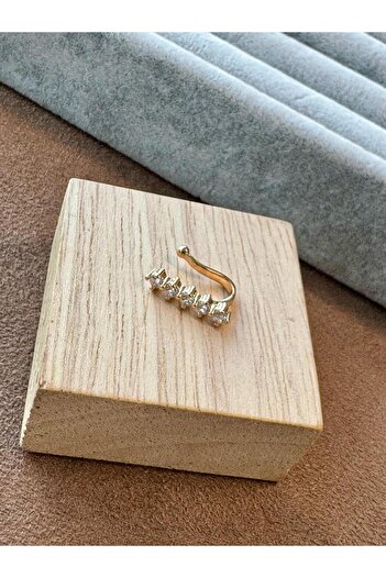 Twelve Altın Renkli Su Yolu Kararma Yapmaz Kıkırdak Küpesi Earcuff