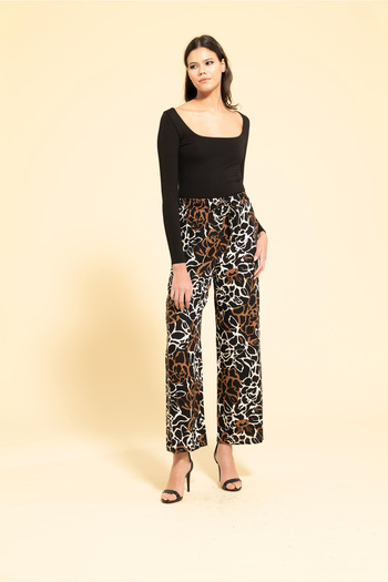 MİRAŞE MODA Viscose Flower in & Out Pocket Trousers