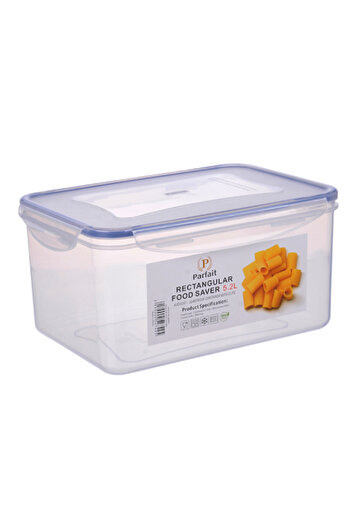 Parfait Rectangular Airtight Leak-Proof Food Container Clear and Blue 5.2 Liter