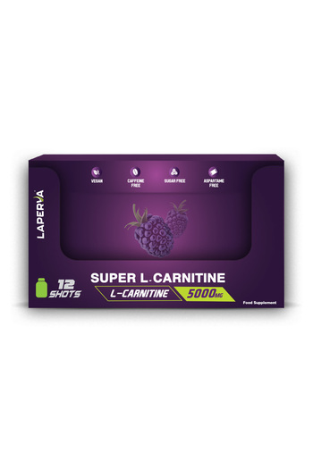 Laperva Super L-Carnitine 5000 mg, Blueberry Shot (12 x 60 ml), Improves Athletic Performance