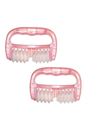 Globalport Retail Set of 2 Massage Rollers 13 cm, Pink, Rubber Rollers
