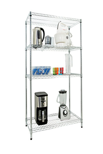HONEYBEE Chrome Finish Durable Steel Adjustable 4-Tier Shelves Wire Rack