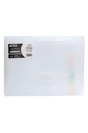 Bigpoint Bp262-03 Bellows File 13 Pockets Transparent with Lock