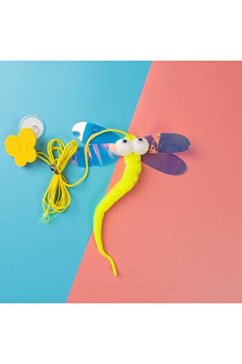 btm home Self-Adhesive, Bell, Elastic, Hanging Cat Toy, Cat Play Fishing Rod, Dragonfly Cat Toy