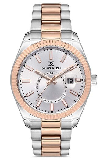 Daniel Klein Rose Gold Metalic Steel Bracelet Men's Wrist Watch with Calendar