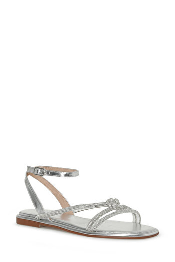 Nine West Γυναικεία φλατ σανδάλια FRANKSTON 4FX Silver