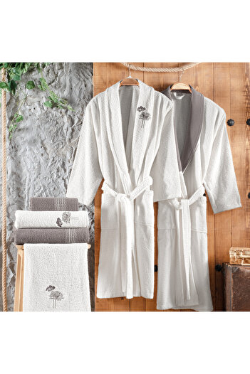 Schafer Home Mira Embroidered Bathroom Set 6 Pieces-Ecru/Beige