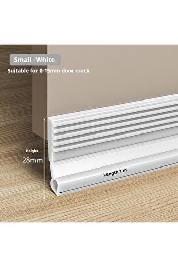 Choice1 1M Small White 28/50mm Height Door Seal Strip Flexible Soft TPE Under Door Weatherstrip 1M Self-Adhe