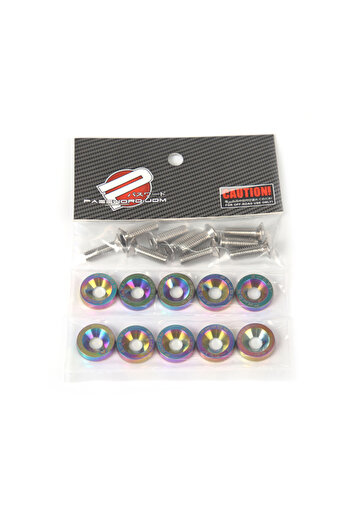 Choice1 Multicolor M6 Aluminum 10 Pcs/Pack Car Modified Hex Fasteners Fender Washer JDM Bumper Engine Concav