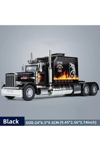 Choice black 1:24 Scale Peterbilt 389 Tractor Trailer Play Toy Truck Vehicle for Kids, Lonestar Design, wit