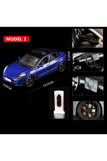 Choice Blue 1:24 Model 3 Car Toys Alloy Diecasts Metal Vehicles Car Model With Sound Light Vehicle Toys Fo