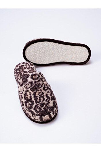 Ender Home Παντόφλες μπάνιου και σπιτιού Wild Spirit Leopard Pattern – 100% βαμβακερή πετσέτα αντιολισθητική χοντρή σόλα