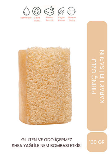 LET'SCRUB Natural Pumpkin Fiber Rice Soap - Moisture Bomb Enriched with Shea Butter 130 GR