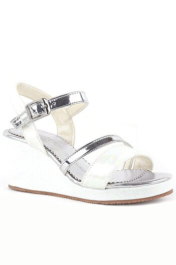 hapshoe Aurora Ecru Girl's Wedge Heeled Shoes