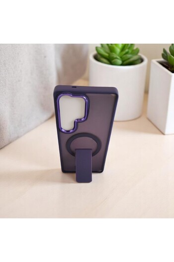 Gtech Husa Flickstand Magsafe, G-Tech, compatibila cu Samsung Galaxy S25 Ultra, TPU+Policarbonat, Frosted,