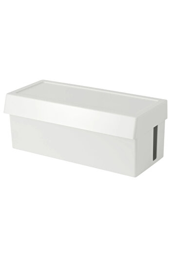 IKEA Kablo Düzenleme Kutusu, Beyaz 32x14x12 Cm, Kapaklı