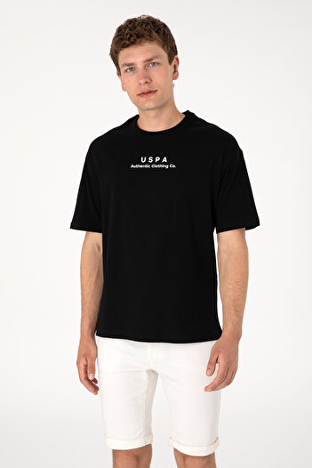 U.S. Polo Assn. Erkek Comfort Fit Bisiklet Yaka Siyah Tişört 50294322-VR046