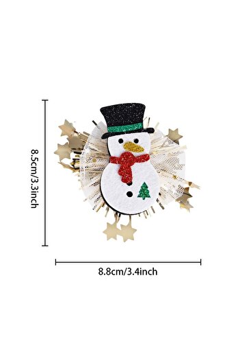 Flippy Hair Clip, Flippy, Christmas Theme, Snowman Pattern, Canvas, 8.5 x 8.8 cm, Multicolor