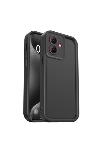 Fibaks Samsung Galaxy A06 Case with Camera Protection Soft Textured Shock Absorbing Black Silicone Cover