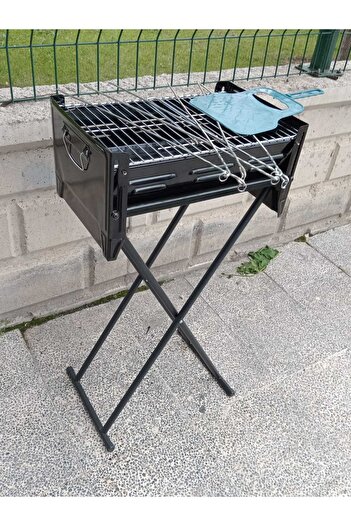 Teknor Emaye Katlanır Piknik Mangal Ayaklı 6 Şiş Hediyeli