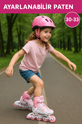 CAN Adjustable Lighted Roller Skates |   Dual Use Inline Skates Double Wheels Practice Mode Size 30-33