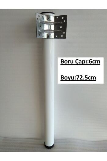 DEMONTEPARK 4 bucăți - picior tub metalic alb, picior masă bucătărie 72,5 cm