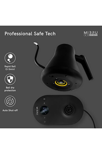MIBRU Electric Coffee Brewing Water Heater Gooseneck Drip Kettle 800ml